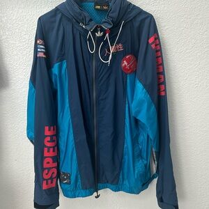 adidas Navy & Teal Graphic Windbreaker Jacket
